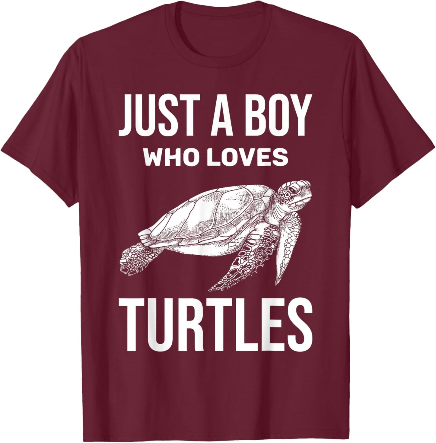 Just A Boy Who Loves Turtles Zoo Keeper Boys Gift Sea Turtle T-Shirt - T-Shirt | Maroon