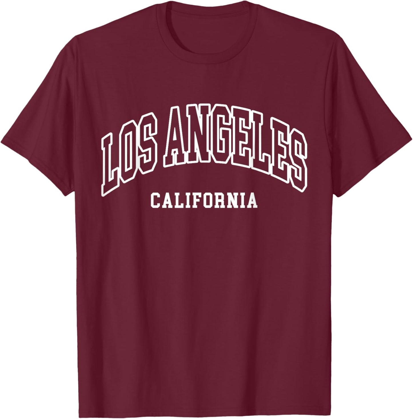 Los Angeles - California - Throwback Design - Classic Small T-Shirt - T-Shirt | Maroon