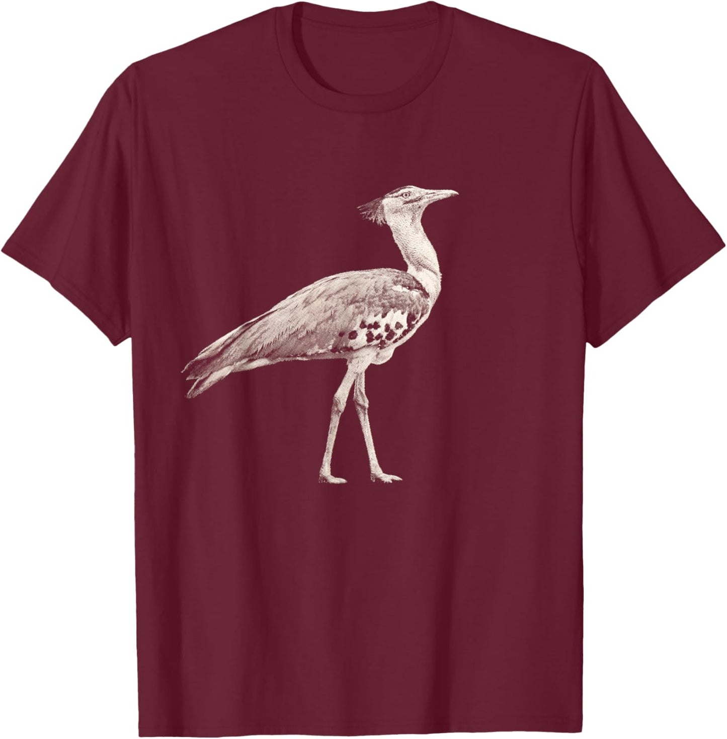 Kori Bustard Africa Bird Watcher T-Shirt - T-Shirt | Maroon