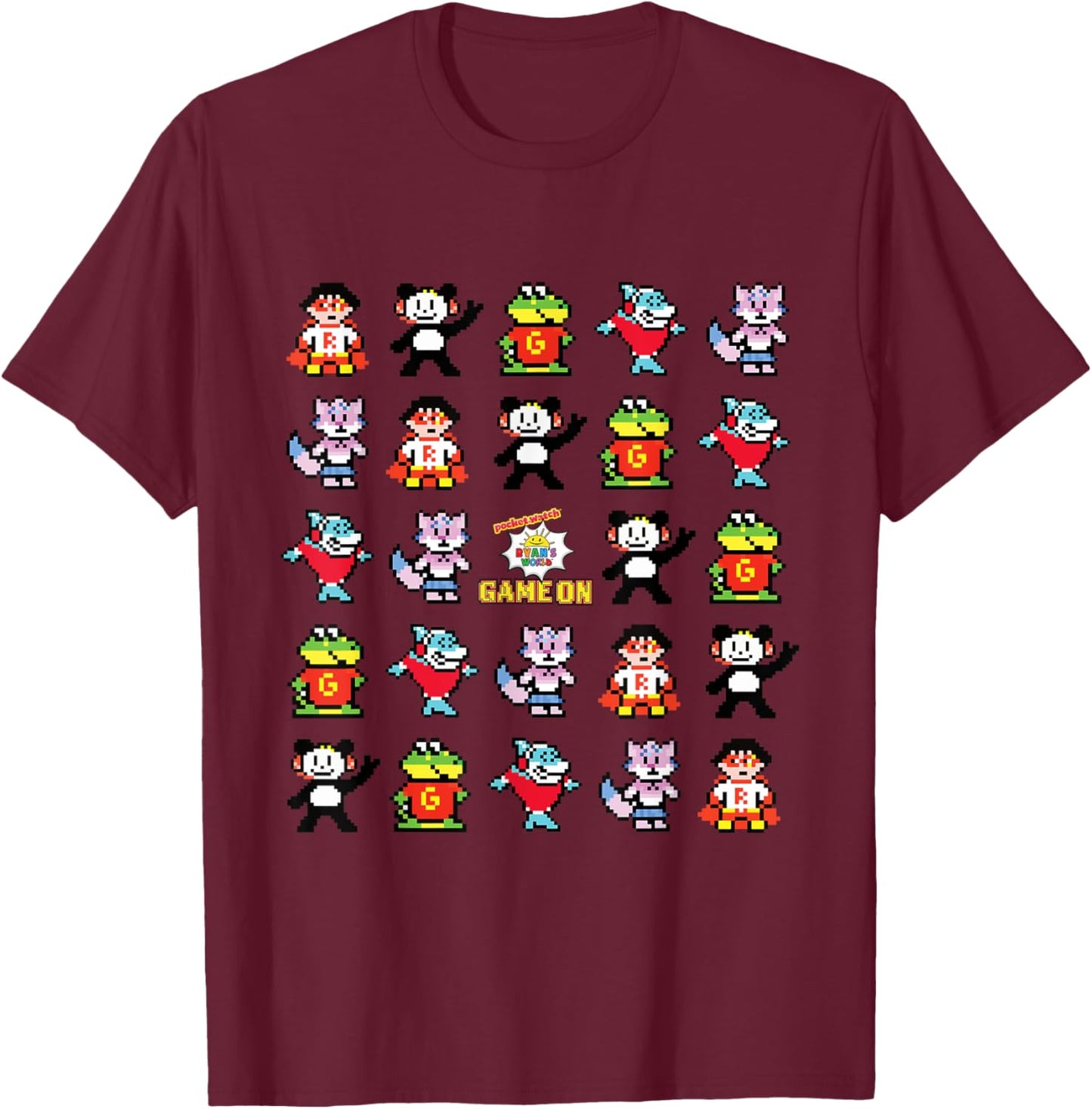 Ryan's World Game On 8-Bit T-Shirt - T-Shirt | Maroon