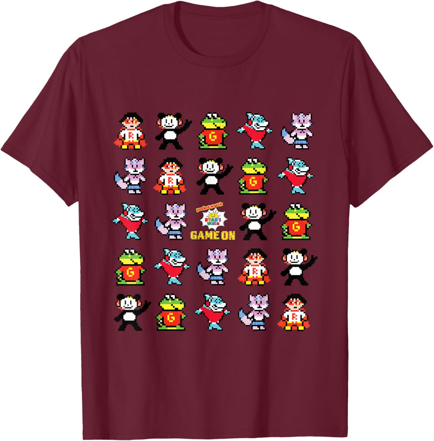Ryan's World Game On 8-Bit T-Shirt - T-Shirt | Maroon