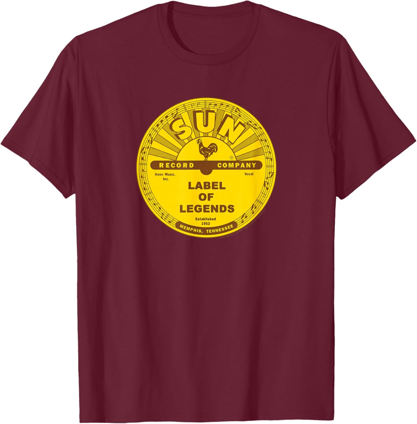 Sun Records Label Of Legends T-Shirt - T-Shirt | Maroon