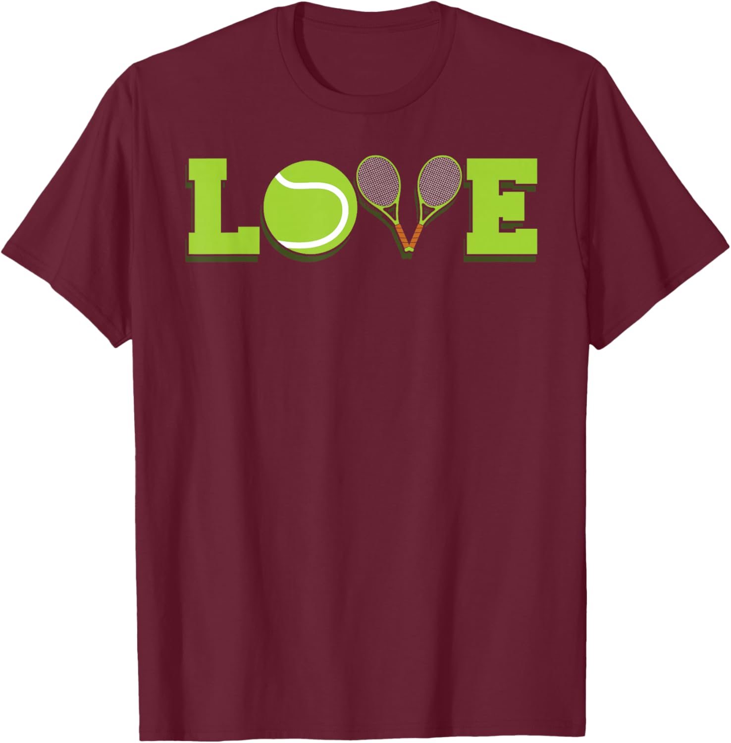 Tennis Love Serve Tennis Player T-Shirt - T-Shirt | Maroon