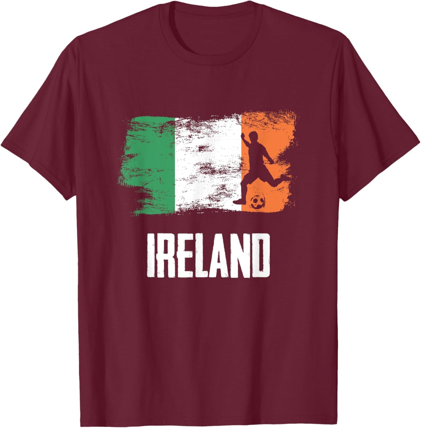 Ireland Flag Jersey Ireland Soccer Team Ireland T-Shirt - T-Shirt | Maroon