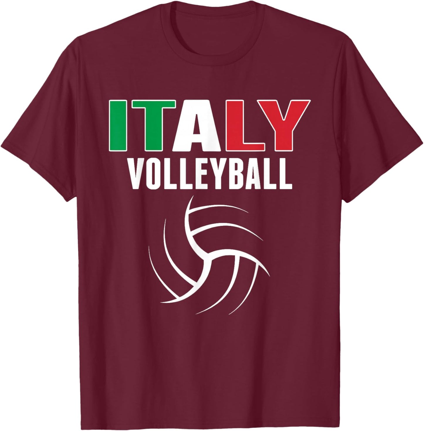 Italy Volleyball Fans Jersey - Italian Flag Sport Lovers T-Shirt - T-Shirt | Maroon