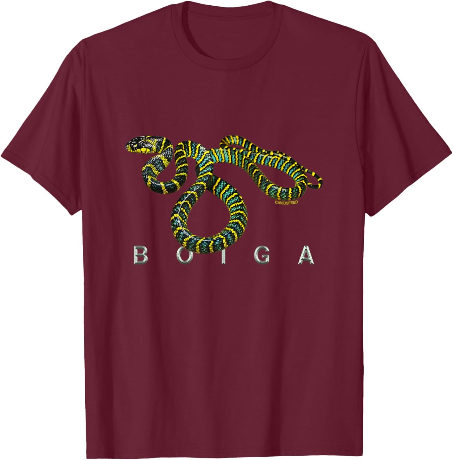 Davidsfeed Boiga | Snake reptile animal lover gift boy girl T-Shirt - T-Shirt | Maroon