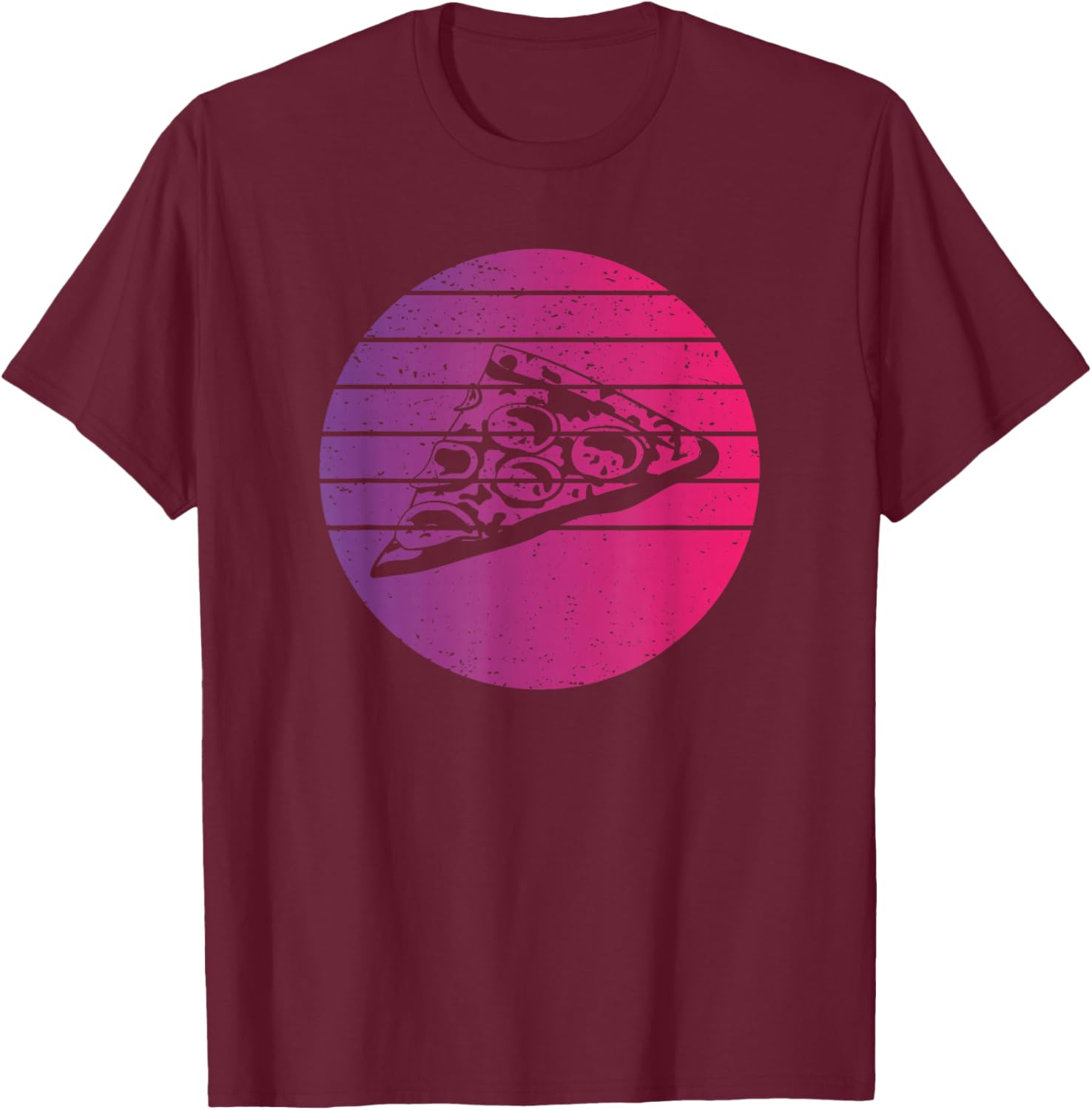 Pizza Slice Retro Style Vintage T-Shirt - T-Shirt | Maroon