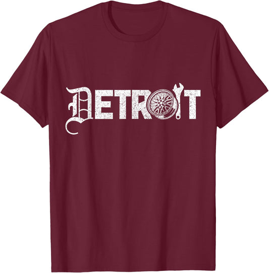 Detroit Michigan Vintage Pride T-Shirt - T-Shirt | Maroon