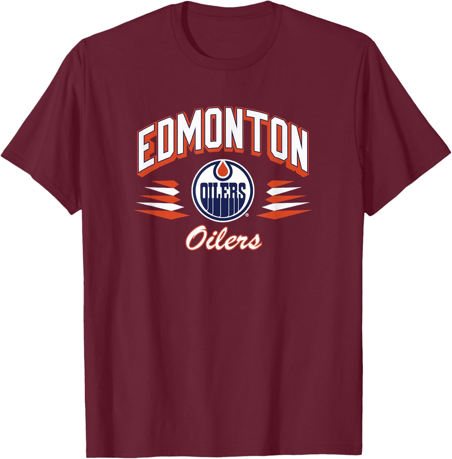 Edmonton Oilers Retro Diamond Officially Licensed T-Shirt - T-Shirt | Maroon