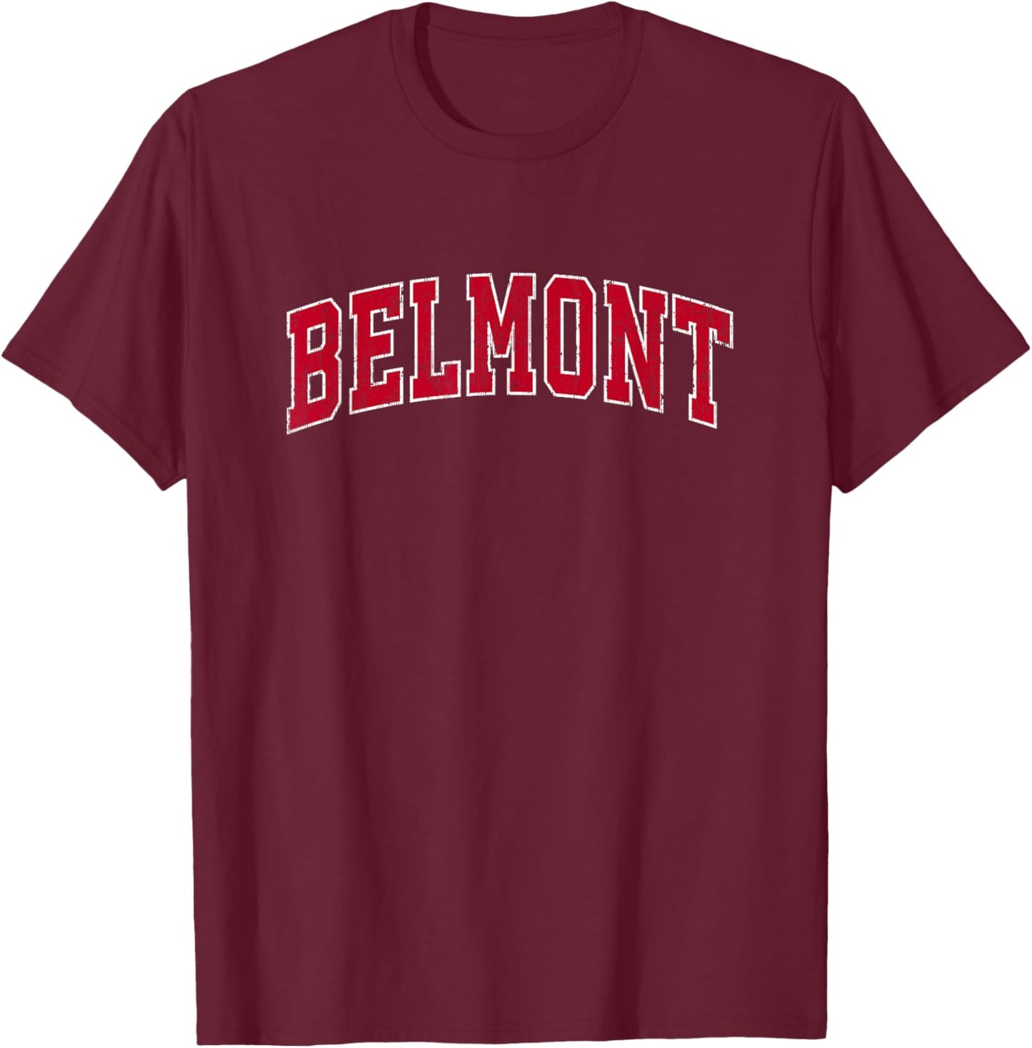 Belmont Massachusetts MA Vintage Sports Design Red Design T-Shirt - T-Shirt | Maroon