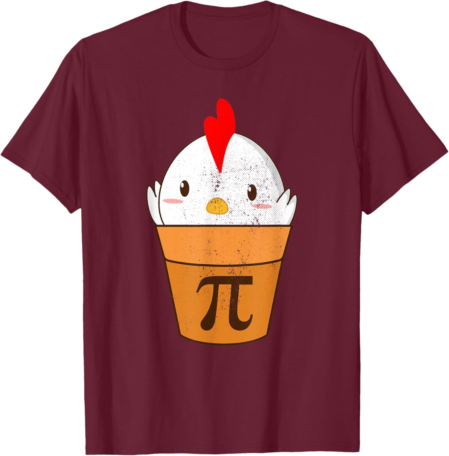 Chicken Pot Pie Funny Pi Day 3.14 March 14th Vintage Pi T-Shirt - T-Shirt | Maroon