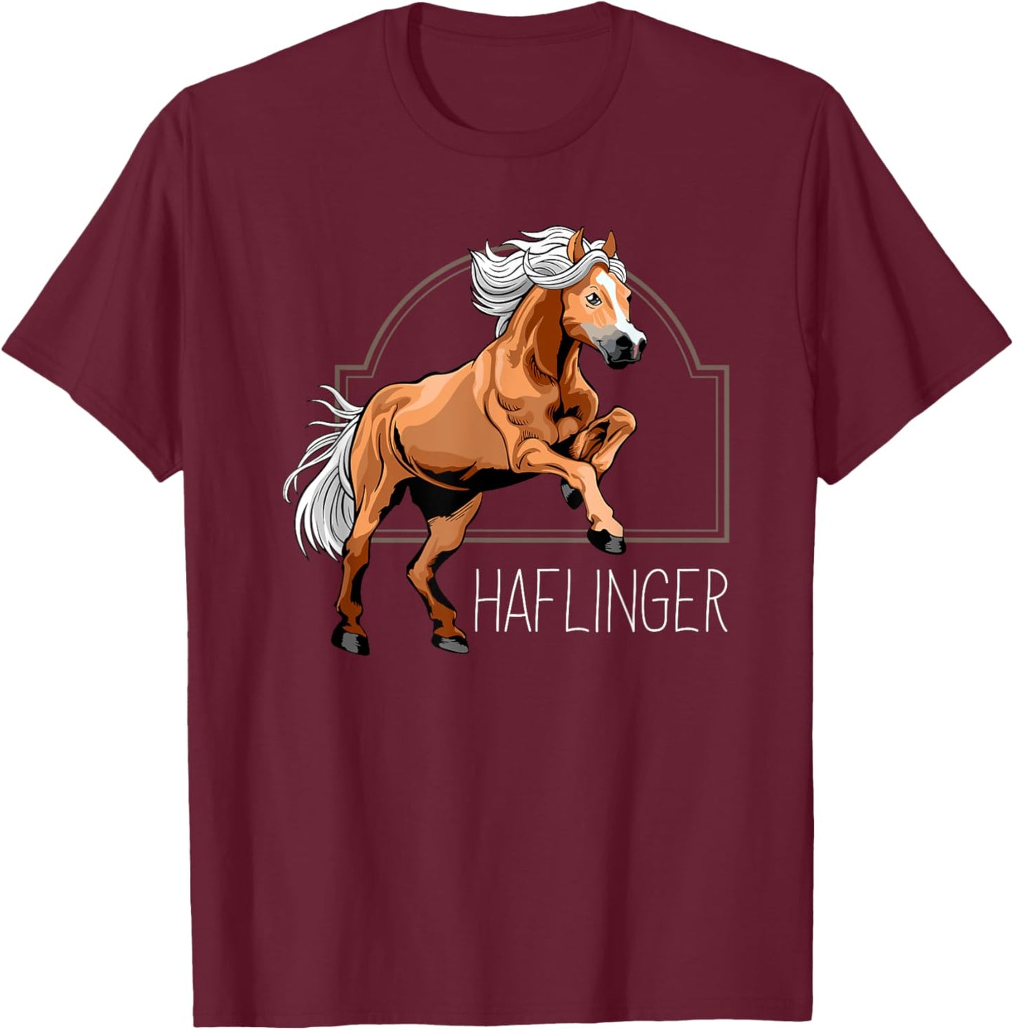 Haflinger Rider Horse Pony Riding T-Shirt - T-Shirt | Maroon