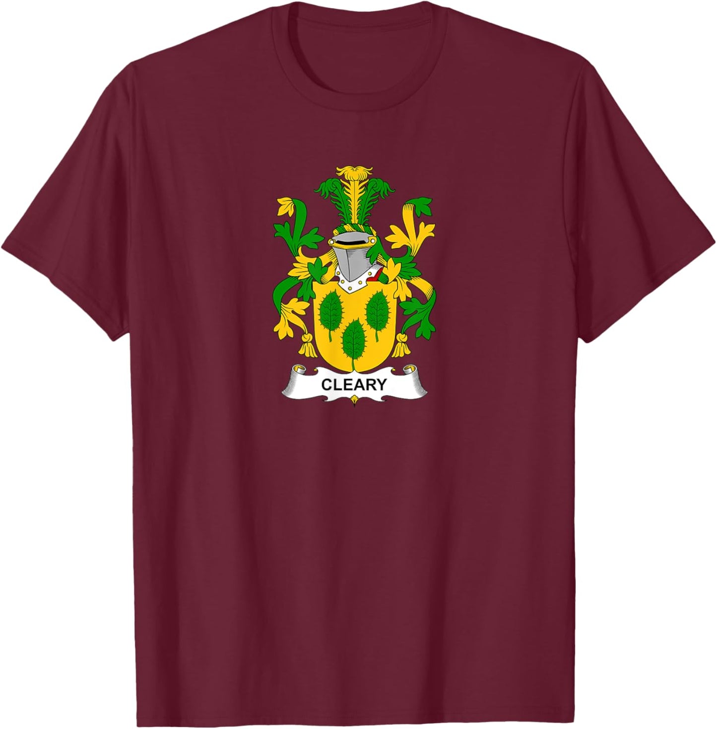 Cleary Coat of Arms - Family Crest T-Shirt - T-Shirt | Maroon
