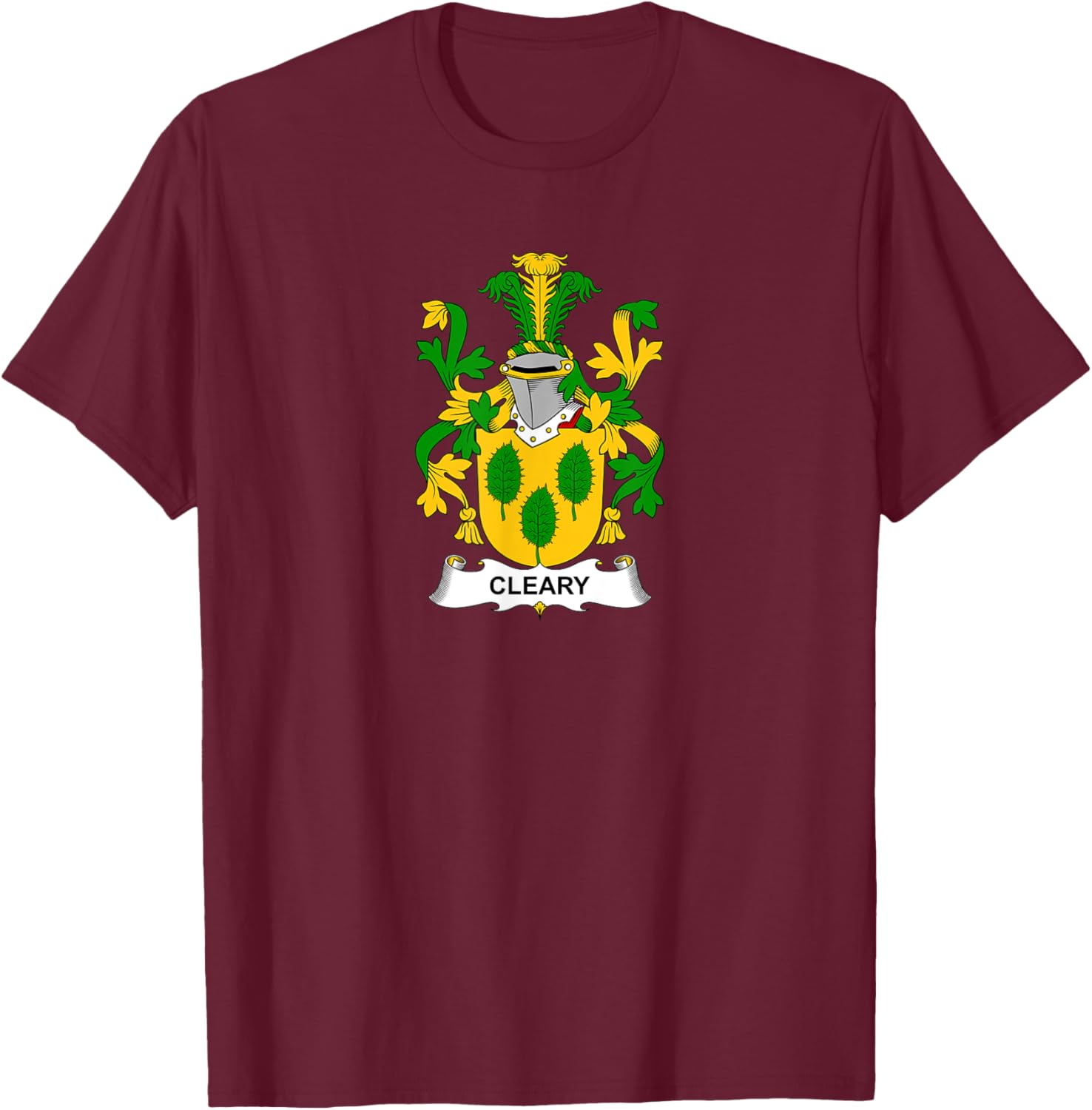 Cleary Coat of Arms - Family Crest T-Shirt - T-Shirt | Maroon