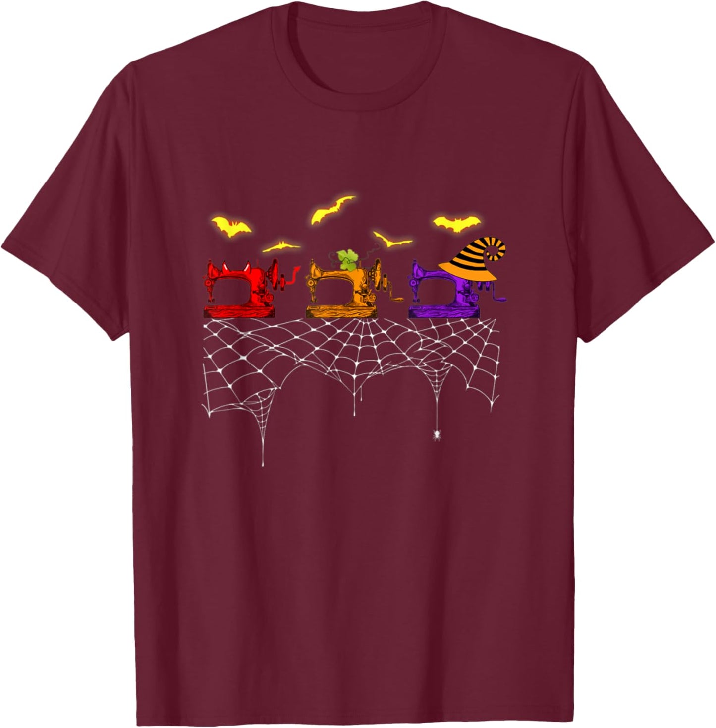 Quilter Scary Halloween Costume Sewing Machine T-Shirt - T-Shirt | Maroon