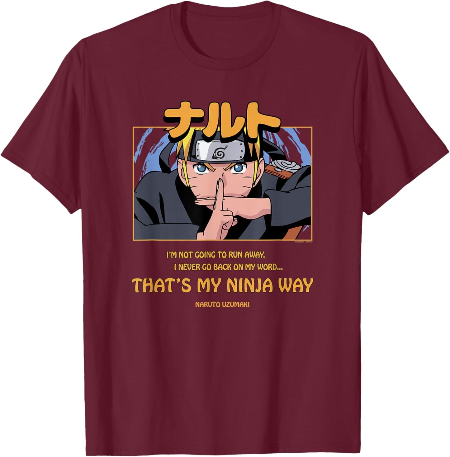 Naruto Shippuden Closed Caption Ninja Way Anime T-Shirt - T-Shirt | Maroon