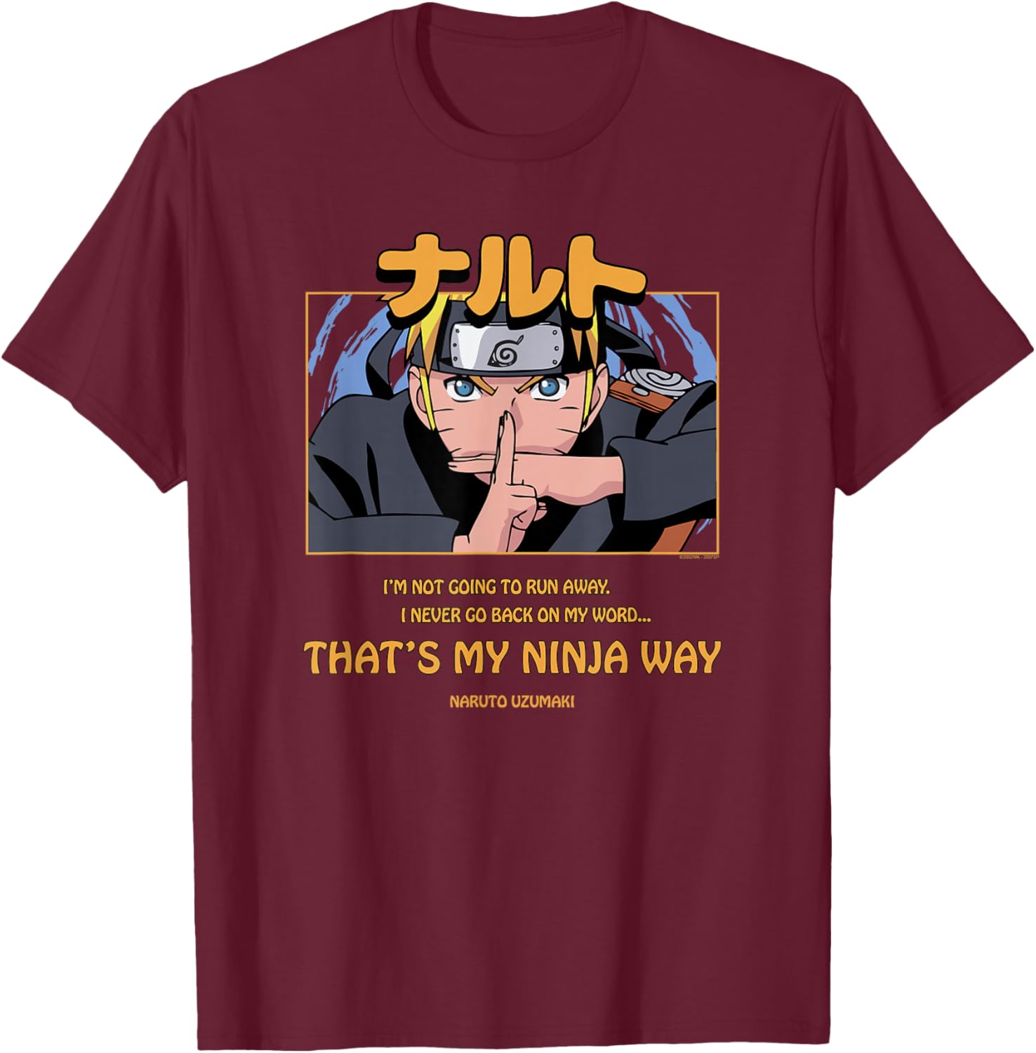 Naruto Shippuden Closed Caption Ninja Way Anime T-Shirt - T-Shirt | Maroon