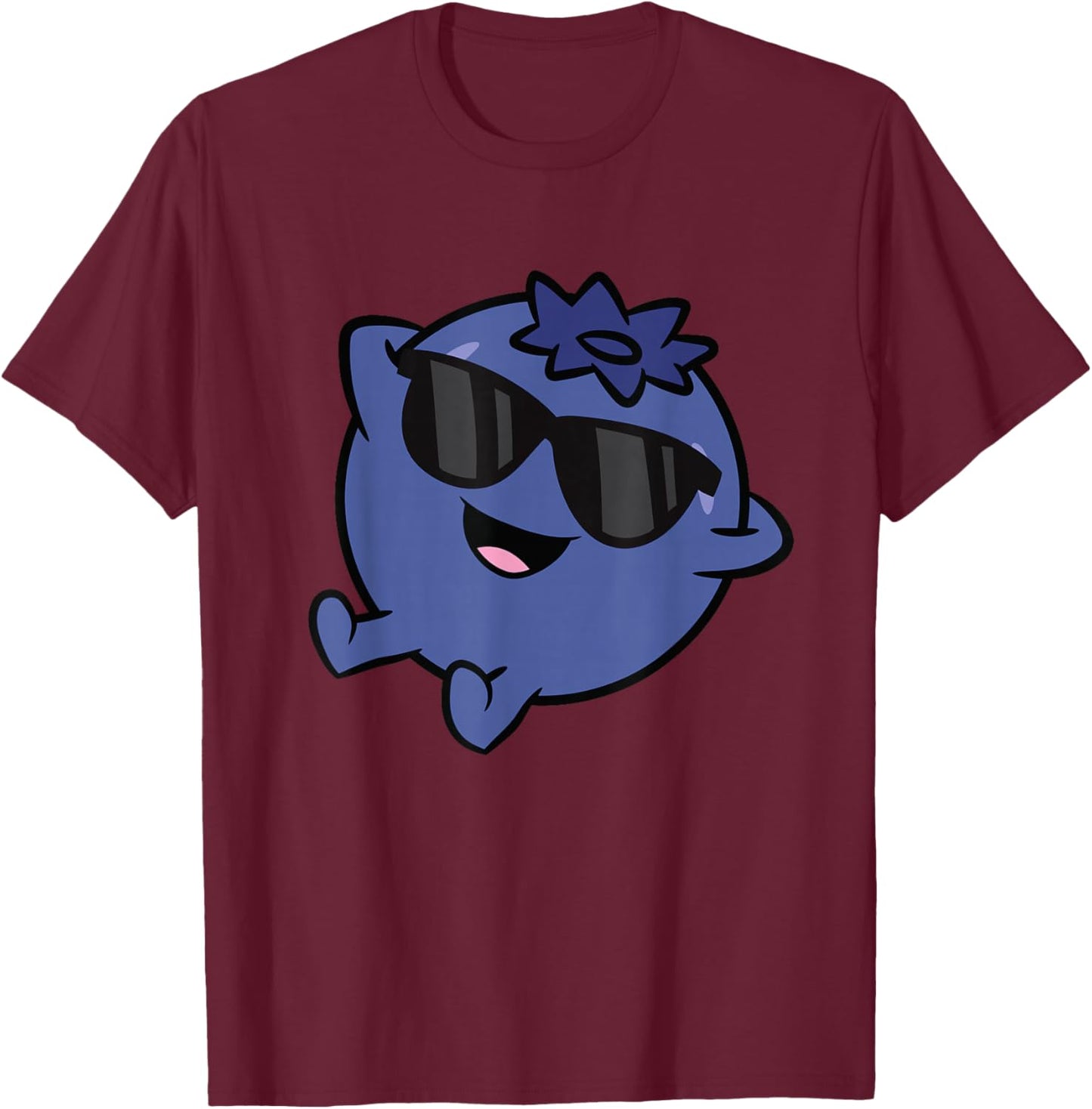 Cute Blueberry Fruit Relaxing Lazy Blueberry T-Shirt - T-Shirt | Maroon