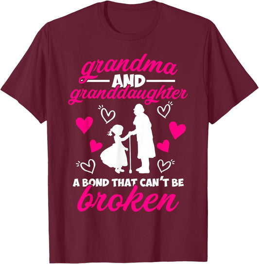 Cute Grandma And Granddaughter A Bond That Can't Be Broken T-Shirt - T-Shirt | Maroon