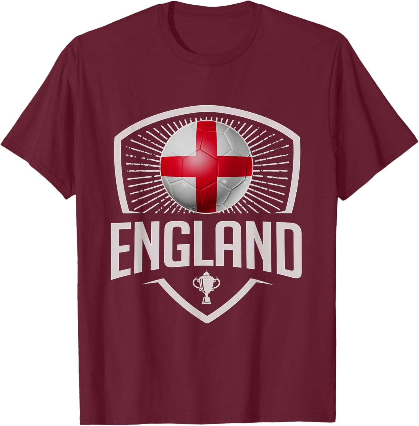 England Soccer Support the Team Football Fan English Flag T-Shirt - T-Shirt | Maroon