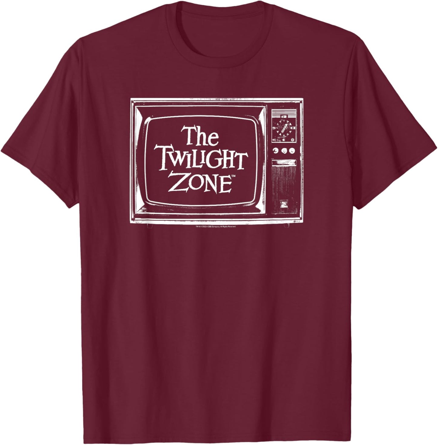 The Twilight Zone Vintage Television Logo T-Shirt - T-Shirt | Maroon