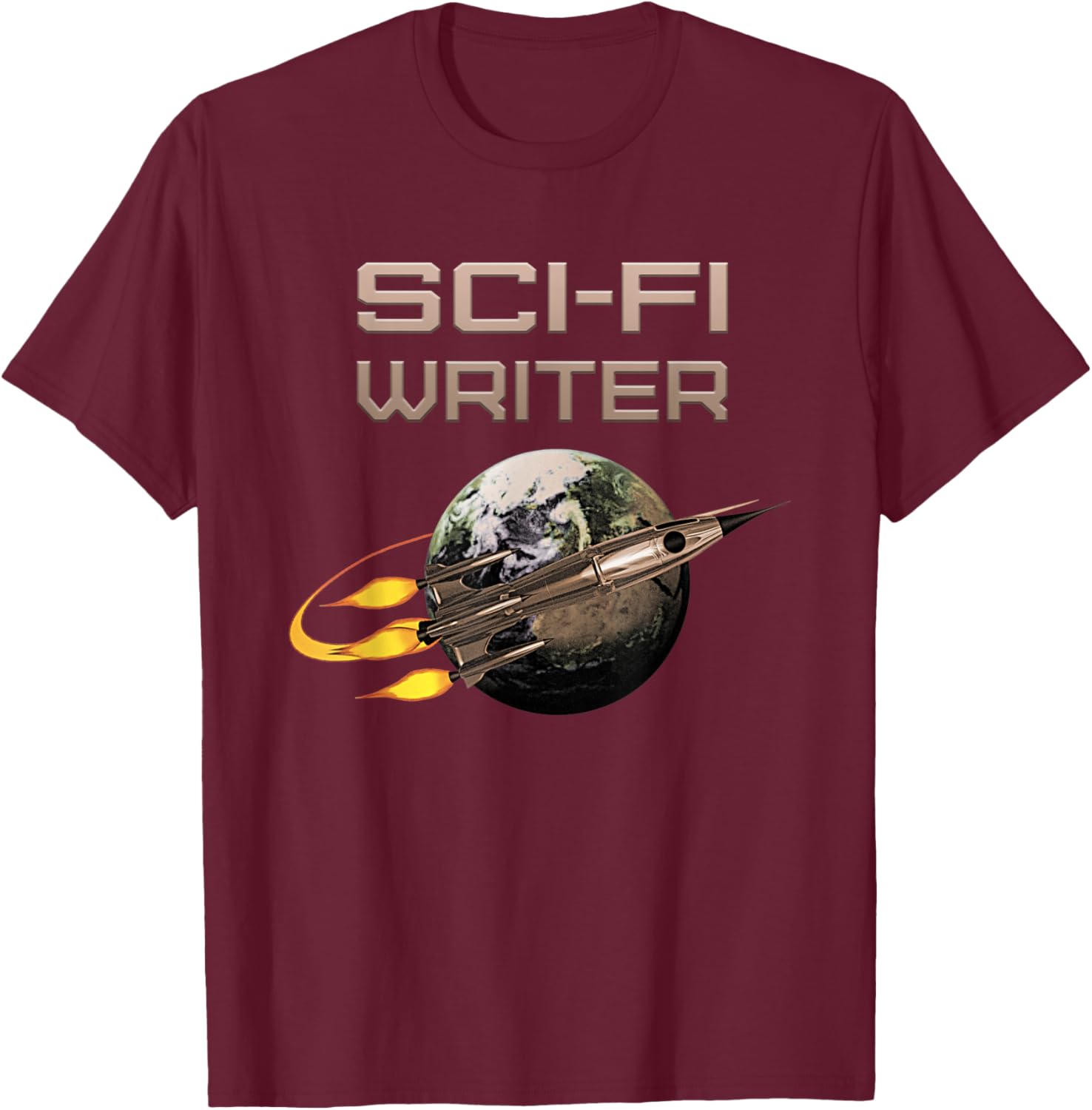 Sci-Fi Writer Science Fiction Author Novelist T-Shirt - T-Shirt | Maroon