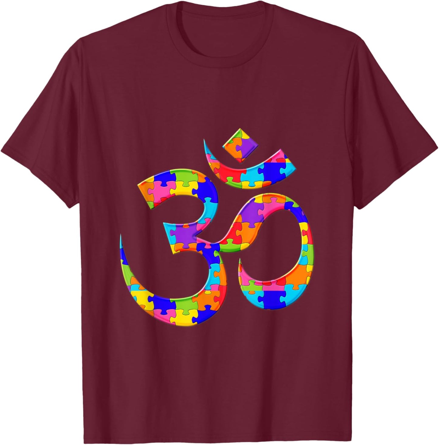 Om Brahman Puzzle Autism Puzzle T-Shirt - T-Shirt | Maroon