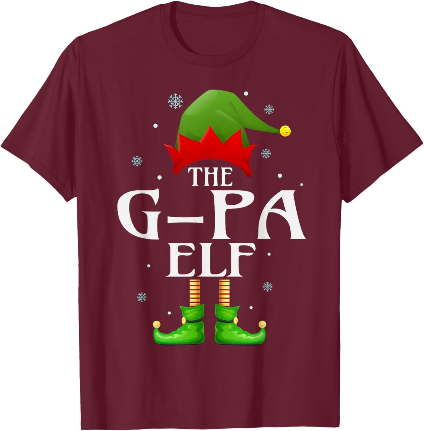 G-Pa Elf Xmas Matching Family Group Christmas Grandpa T-Shirt - T-Shirt | Maroon