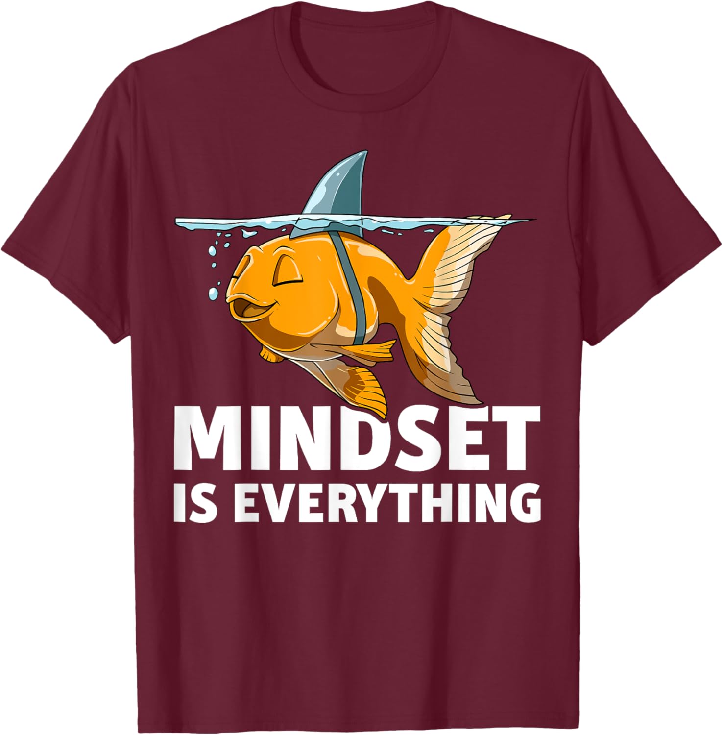 Fish With Shark Fin Goldfish Shark Goldfish With Shark Fin T-Shirt - T-Shirt | Maroon