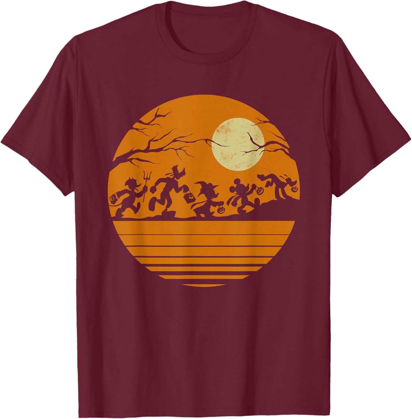 Disney Mickey Mouse and Friends Halloween Small T-Shirt - T-Shirt | Maroon