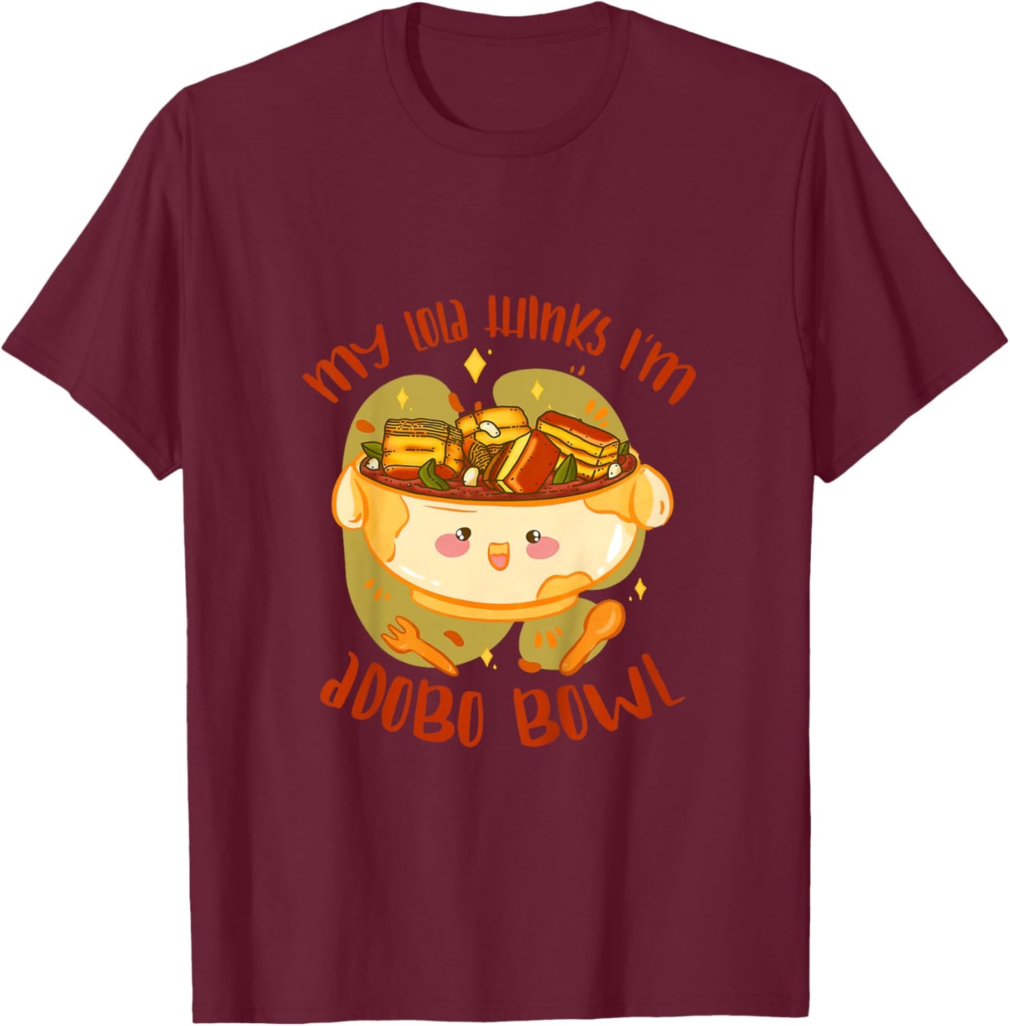 Kids My Lola Thinks I'm Adobo Bowl Filipino Baby Shower Pregnancy T-Shirt - T-Shirt | Maroon
