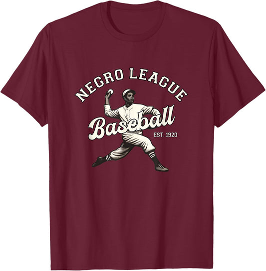 Vintage Negro League Baseball Black History Month T-Shirt - T-Shirt | Maroon