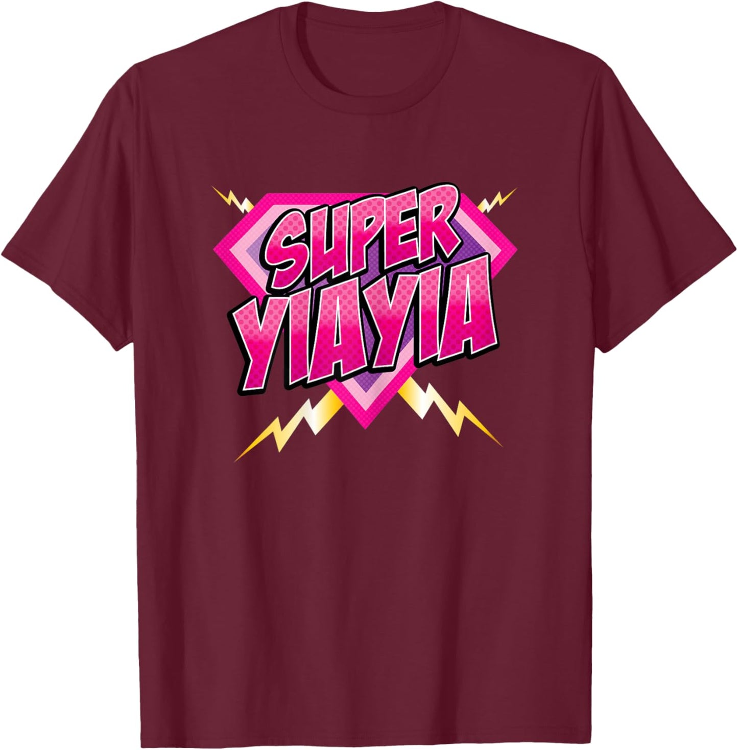 Super Yiayia Superhero Greek Grandmother Comic Book Women T-Shirt - T-Shirt | Maroon