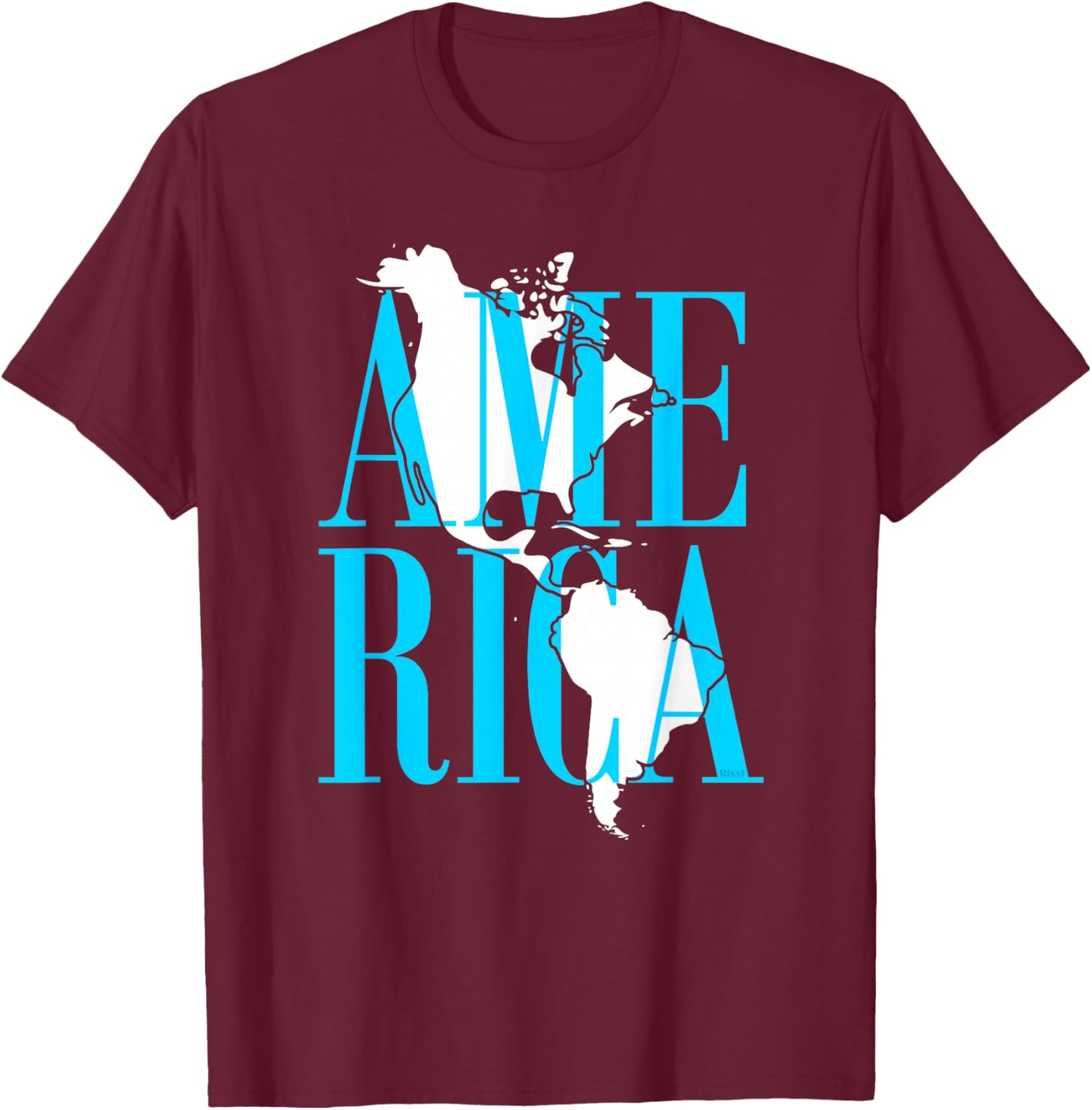 North Central and South America Map This Is America T-Shirt - T-Shirt | Maroon