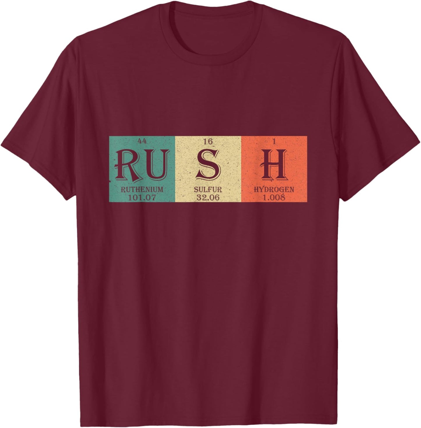 Rush Periodic Table Elements-Rush Chemistry Student/Fan Gift T-Shirt - T-Shirt | Maroon