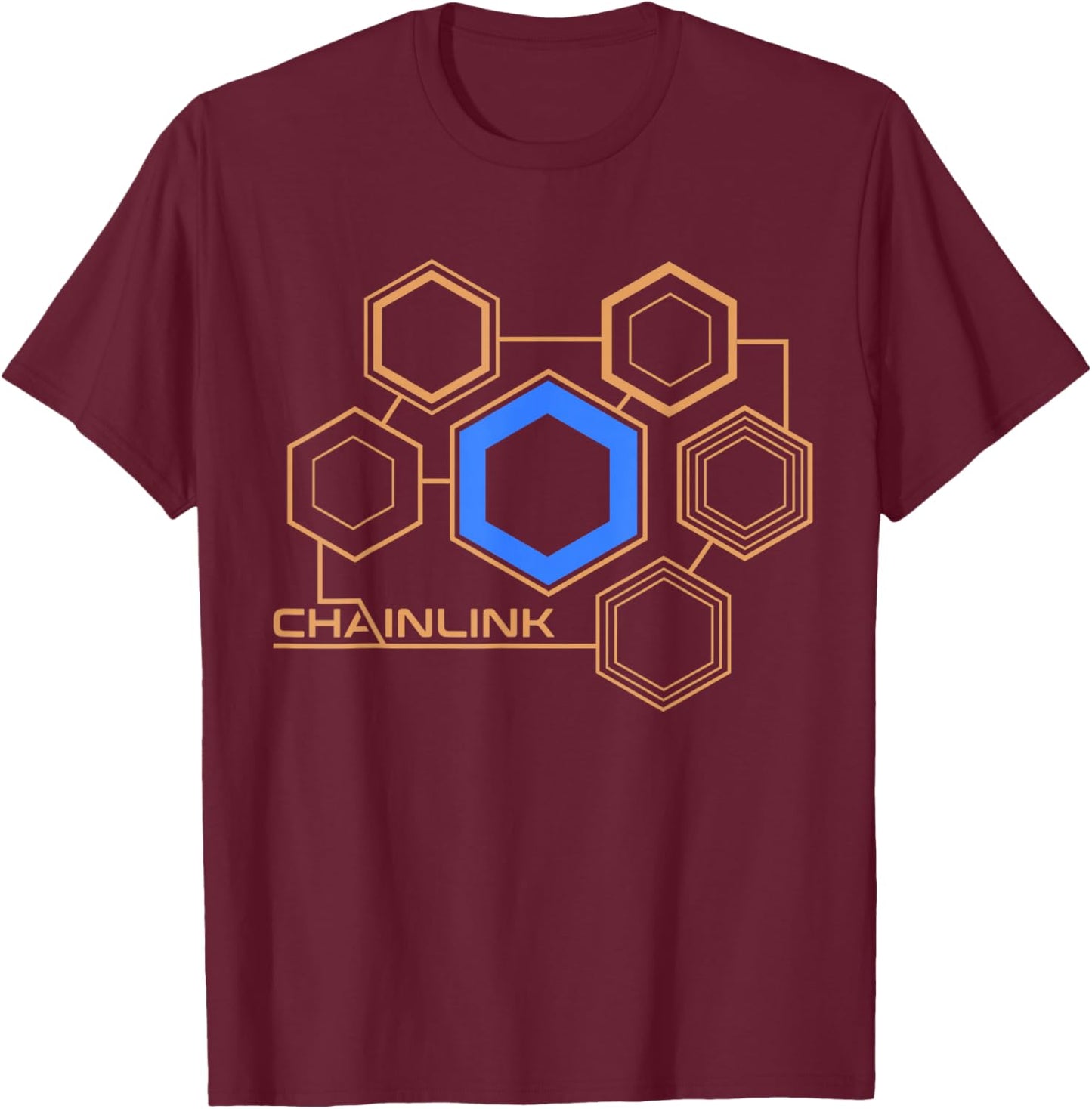 CHAINLINK Crypto LINK Token Decentralized Finance Blockchain T-Shirt - T-Shirt | Maroon