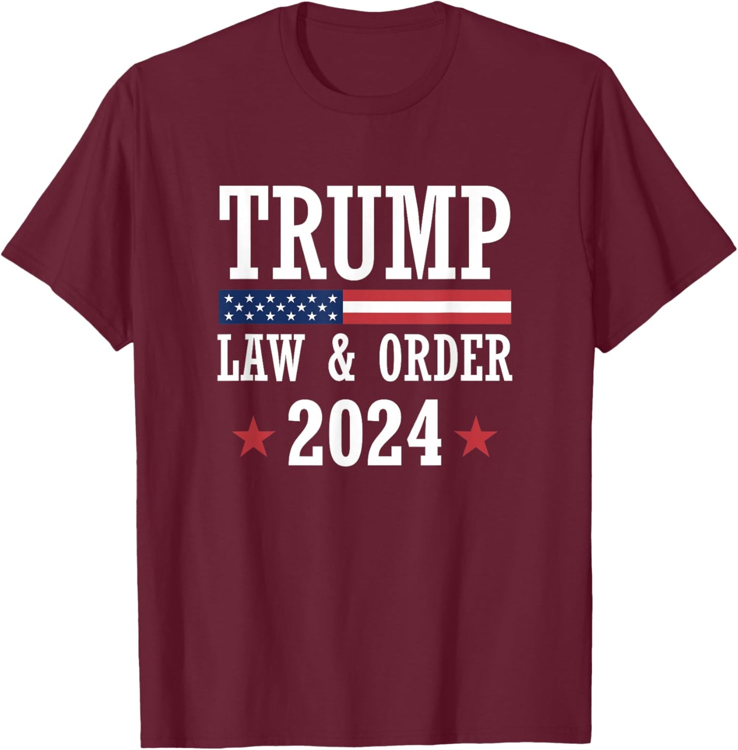 Law & Order Cops For Trump 2024 Police Thin Blue Line T-Shirt - T-Shirt | Maroon