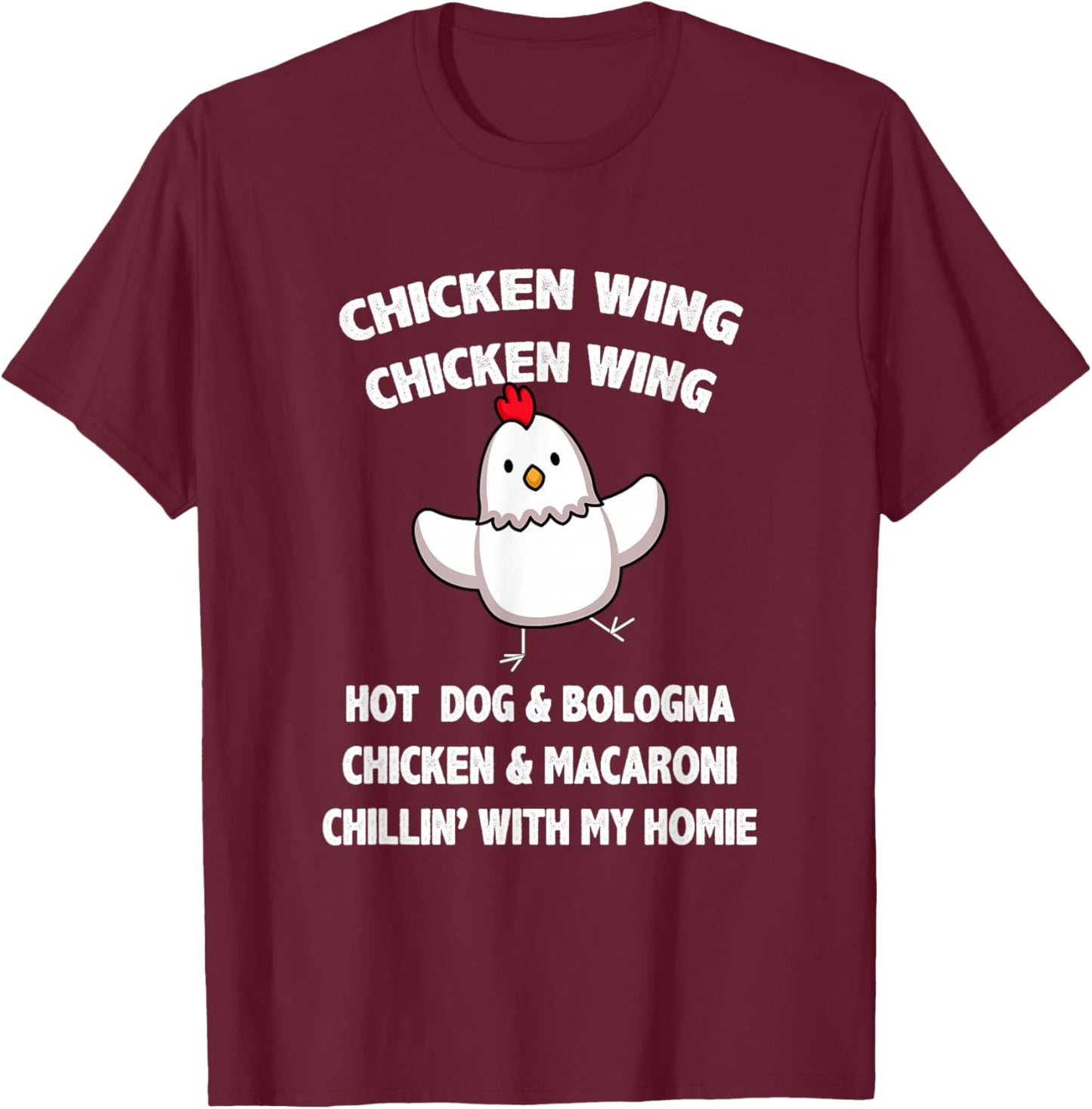 Kids Chicken Wing Chicken Wing Hot Dog and Bologna Toddlers T-Shirt - T-Shirt | Maroon