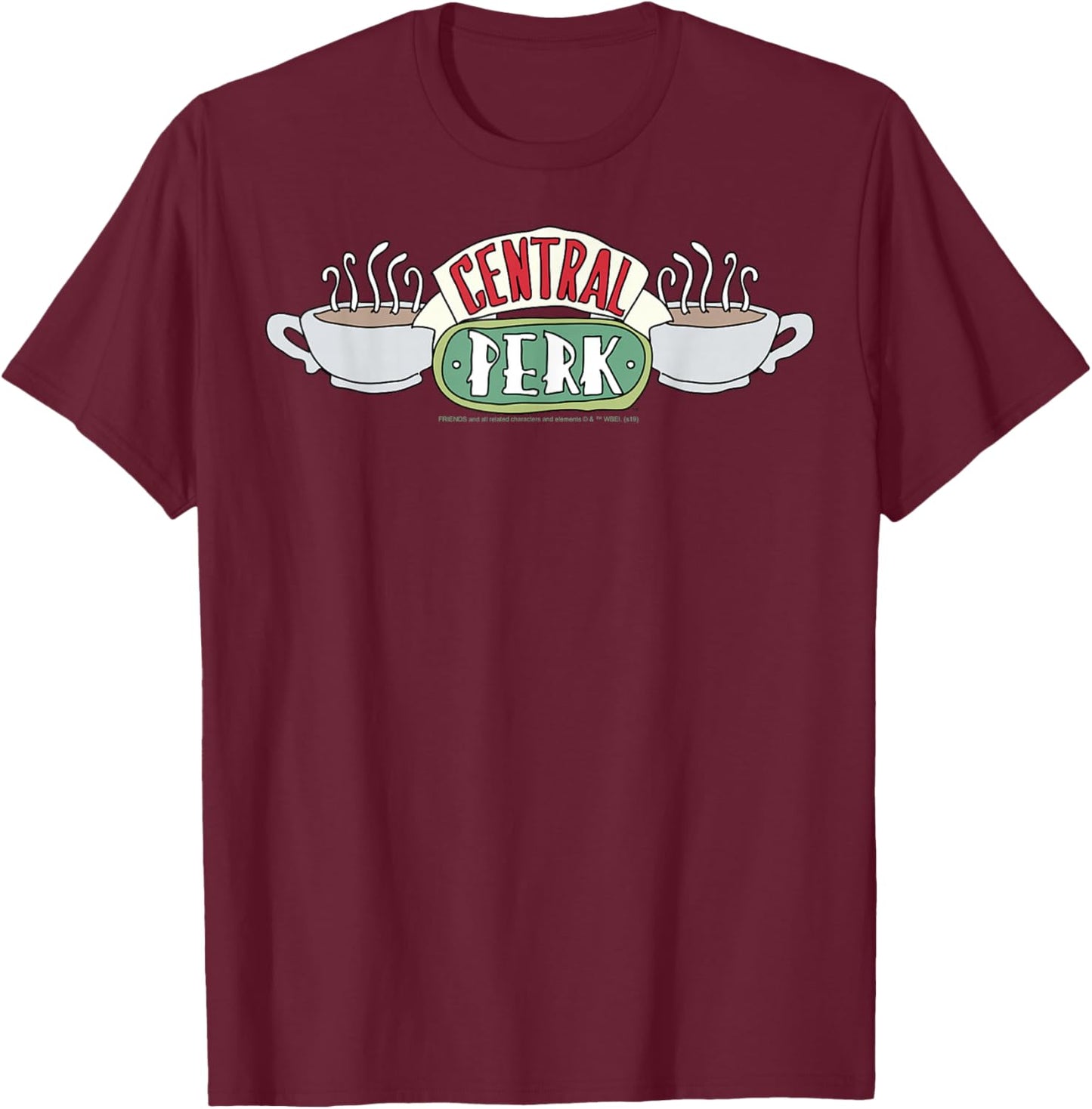 Friends Central Perk Logo T-Shirt - T-Shirt | Maroon