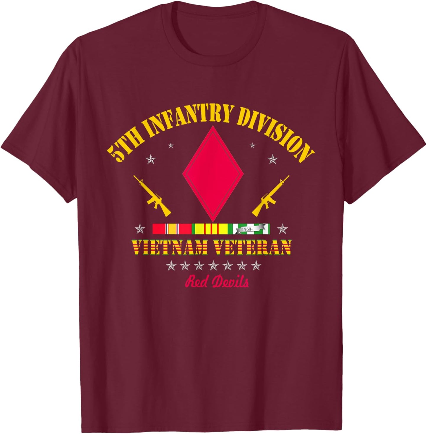 5th Infantry Division Vietnam Veteran Ivy Division Veteran T-Shirt - T-Shirt | Maroon