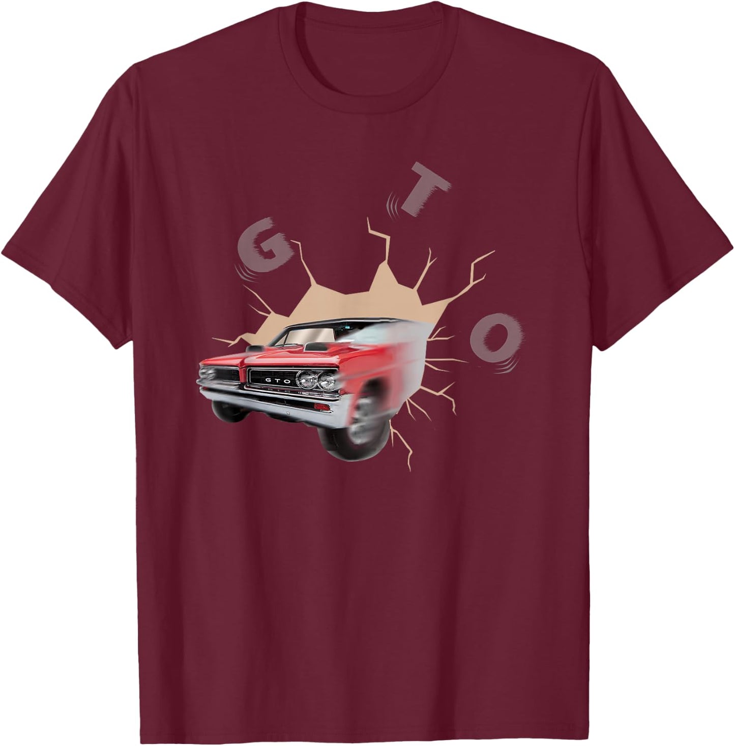 Vintage 1964 Gto, American Muscle Car, Classic Car, Funny T-Shirt - T-Shirt | Maroon