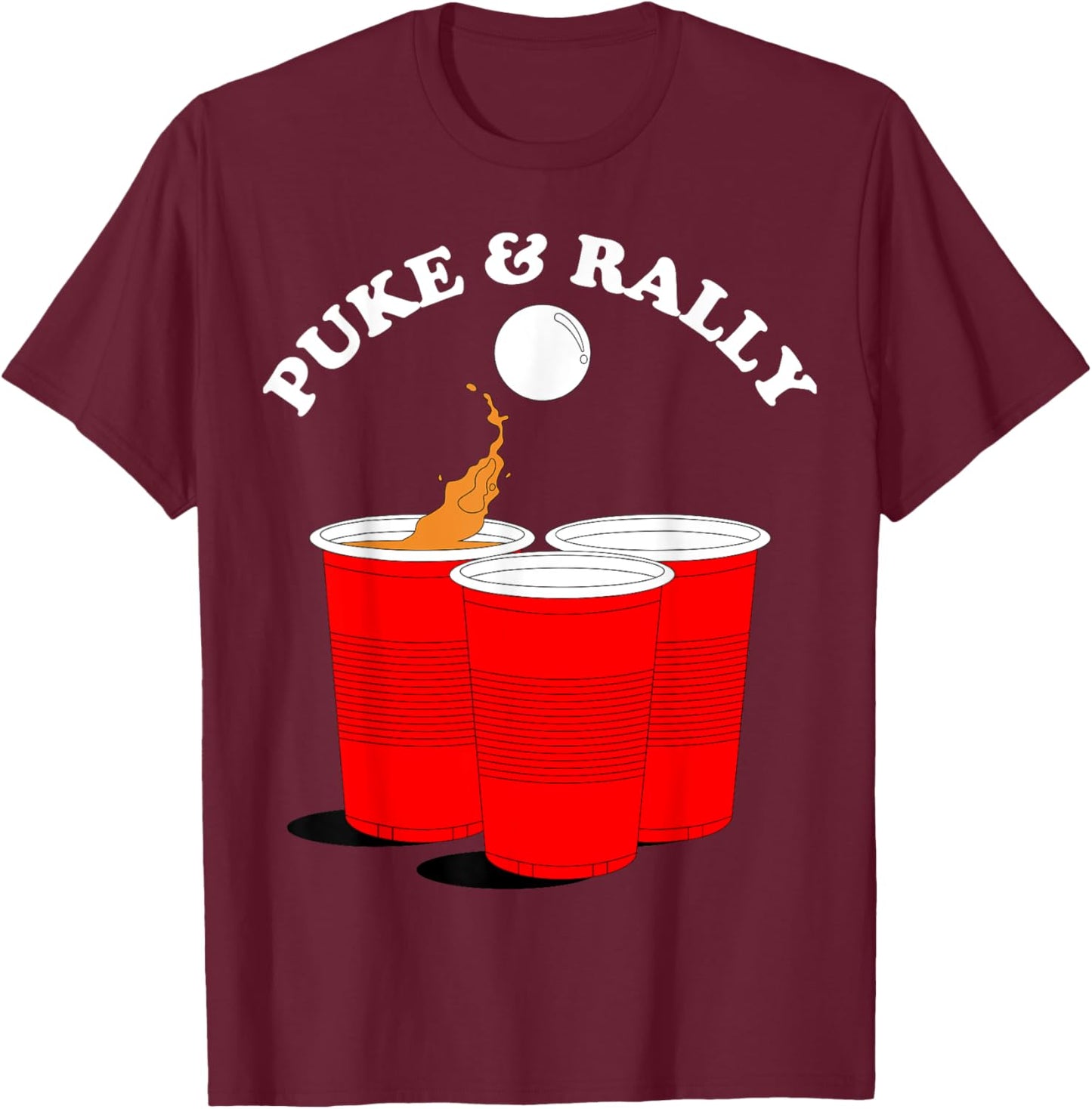 Puke and Rally T-Shirt - T-Shirt | Maroon