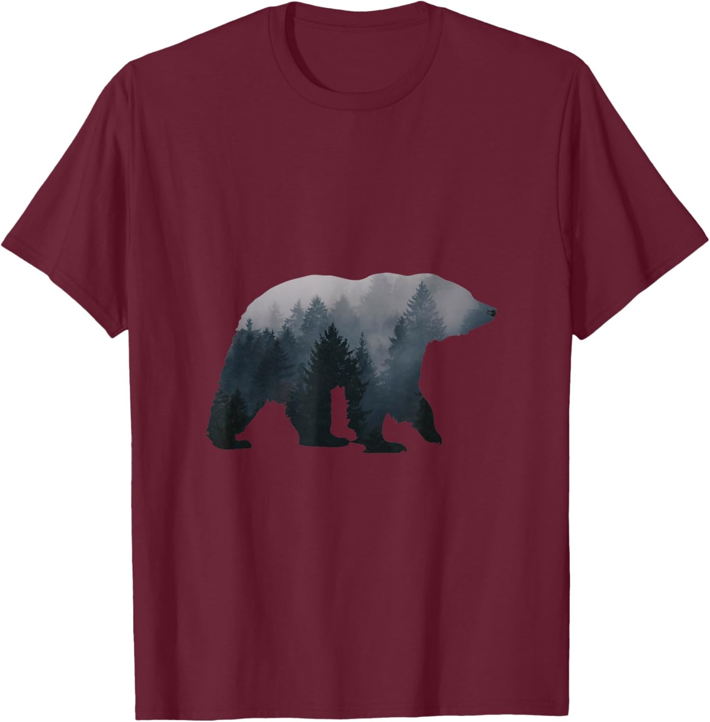 Bear illustration made of trees bears T-Shirt - T-Shirt | Maroon
