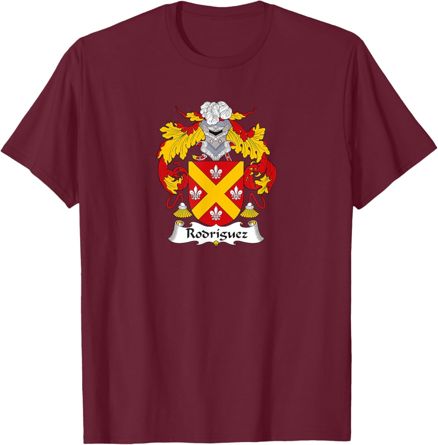 Rodriguez Coat of Arms - Family Crest T-Shirt - T-Shirt | Maroon