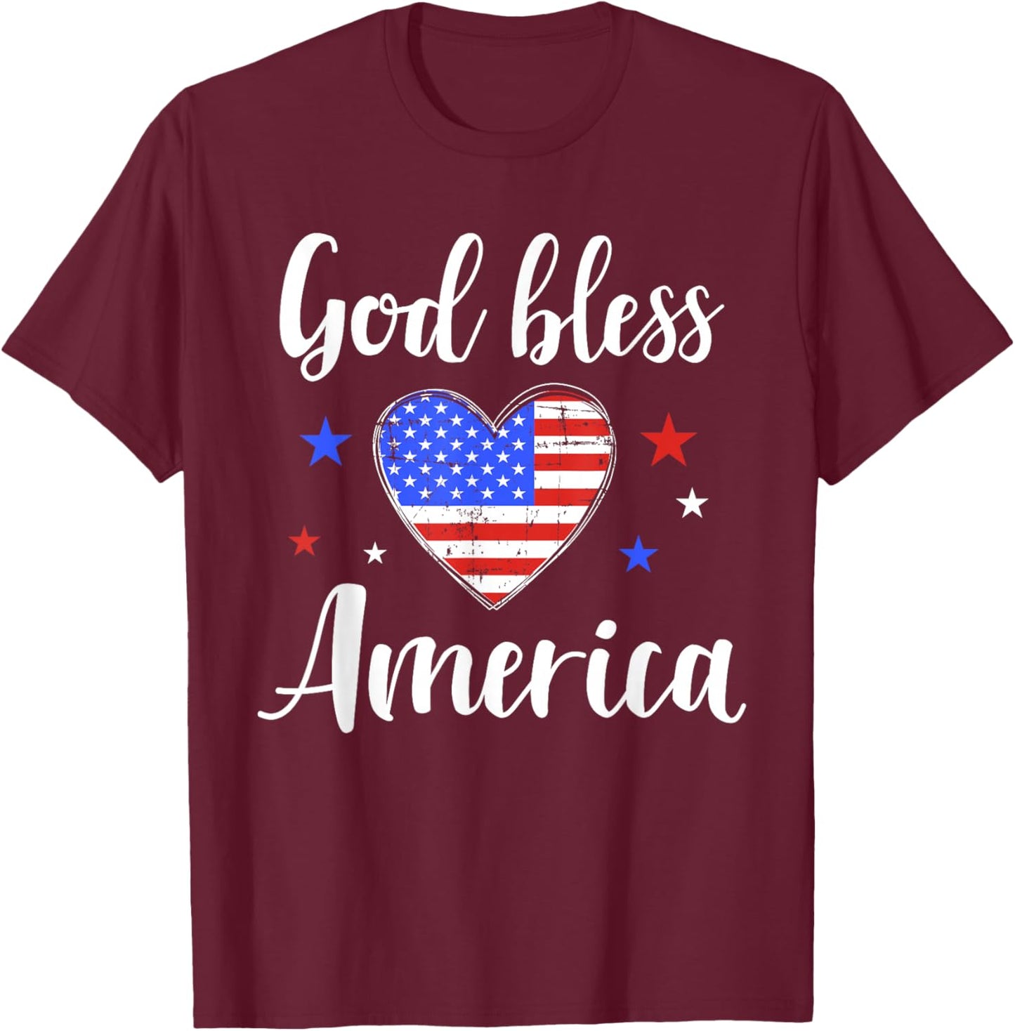 God bless america for patriotic Independence day 4th of July T-Shirt - T-Shirt | Maroon