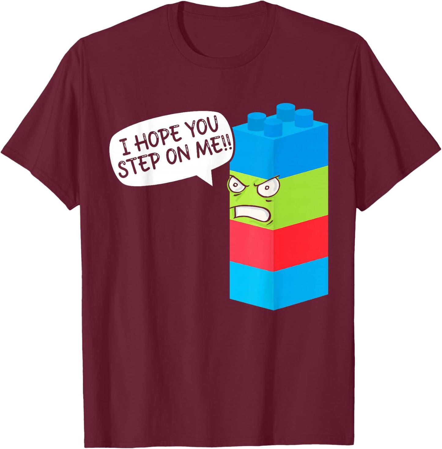 Master Builder Bricks Blocks Play Toys T-Shirt - T-Shirt | Maroon