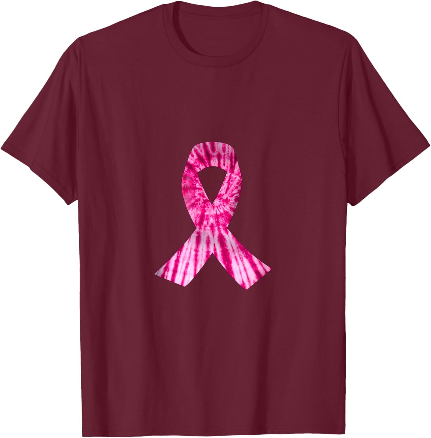 Pink Ribbon Tie Dye Breast Cancer Awareness Women T-Shirt - T-Shirt | Maroon