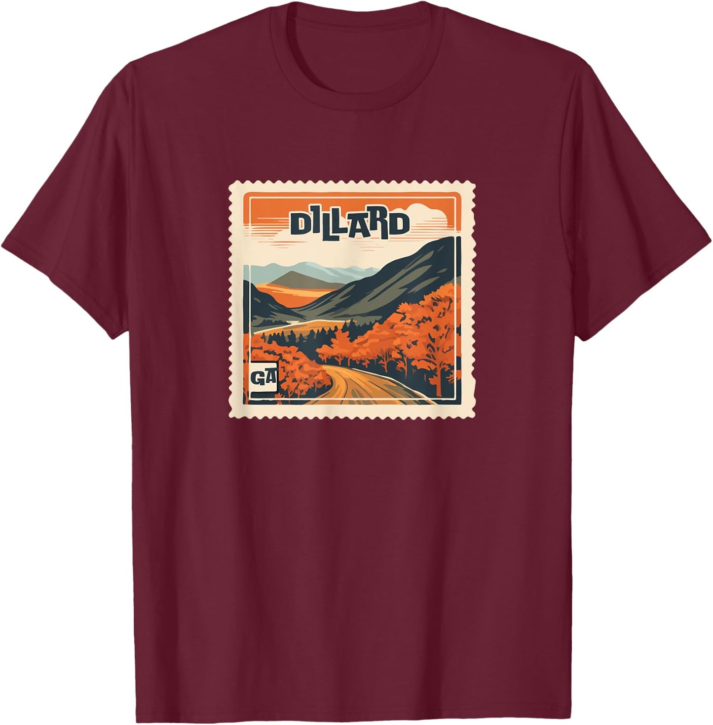 Dillard GA Mountain Dillard GA Travel Hiking Vacation T-Shirt - T-Shirt | Maroon