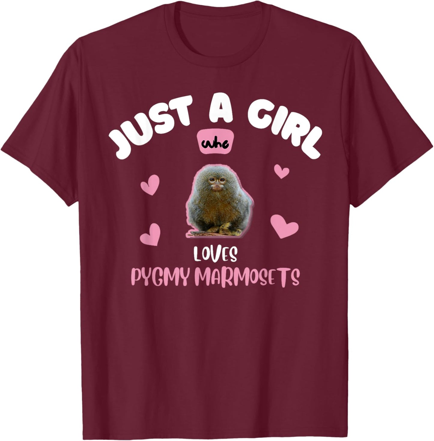 Pygmy Marmoset Girls Women Kids T-Shirt - T-Shirt | Maroon
