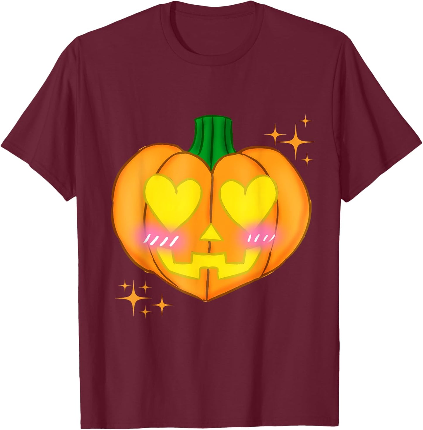 UMBERDUSK Valloween Valentine's Day Kawaii Goth Pumpkin T-Shirt - T-Shirt | Maroon